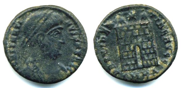 Camp-gate follis of Constantine the Great (307-337 AD), Cyzicus, Roman Empire