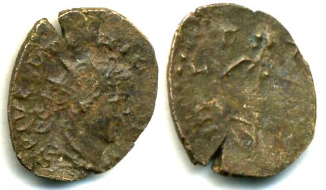 Ancient barbarous antoninianus of Tetricus II, c.270-280 AD, SPES type, Roman Gaul