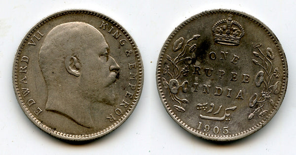 Silver rupee in the name of Edward VII, 1905, British India