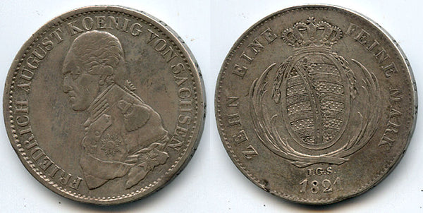 Silver thaler of Friedrich August (1805-1827), Kingdom of Saxony, Germany