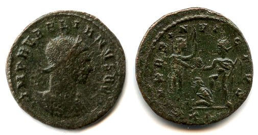 Rare MARS INVICTVS antoninianus of Aurelian (270-275 AD), Cyzicus mint, Roman Empire
