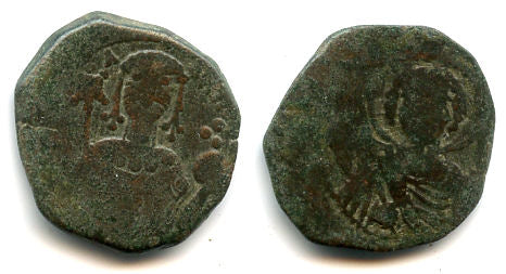Copper tetarteron of Isaac II Angelus (1185-1195), Thessalonica, Byzantine Empire