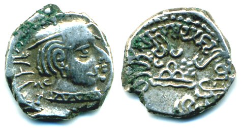 Indo-Sakas in Western India, silver drachm, Damajadasri III (250-255 AD) as Mahakshatrap, 255 AD