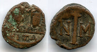 Rare 1/2 follis of Justin II (565-578 AD), Carthage mint, Byzantine Empire