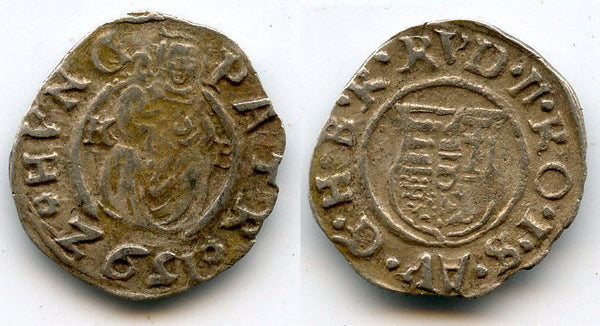 Silver denar, "Madonna and child", Hungary, in the name of Emperor Rudolph I (1572-1608), 1592