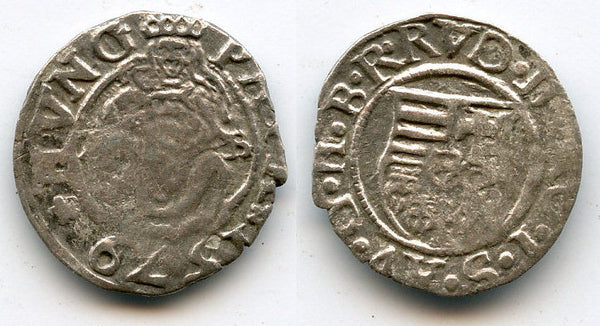 Silver denar, "Madonna and child", Hungary, in the name of Emperor Rudolph I (1572-1608), 1579