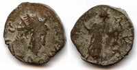 Ancient barbarous antoninianus of Tetricus I (minted ca.270-280 AD). PAX type, hoard coin from France