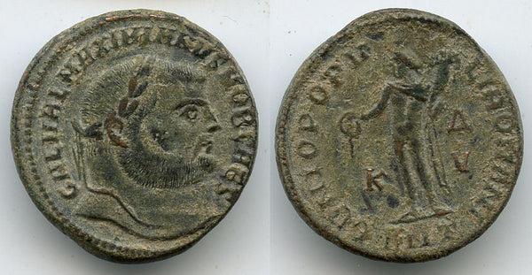 Attractive large follis of Galerius (305-311 CE), Antioch mint, Roman Empire (RIC 55b)