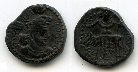 Very rare! AE hemidrachm of Hormazd I Kushanshah (ca. 265-95 AD), Harid (?), Kushano-Sassanians (Kushanshahs)