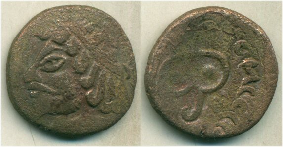 Bronze drachm, ruler Wanwan (?), late 5th-early 7th centuries AD, Chach, Central Asia
