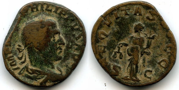 Bronze sestertius of Philip I (244-249 AD), Rome, Roman Empire (RIC 166a)