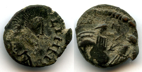 Scarce barbarous AE3 imitating Julian II, Spanish find, minted ca.358-361 AD