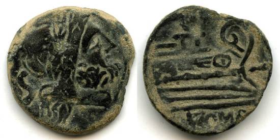 Rare Romano-Spanish coin - Roman Republican semis, 2nd-1st century BC, Spain