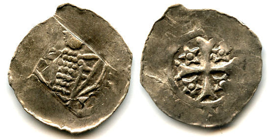 Silver Freisacher pfennig of Heinrich IV von Andechs (1215-28), Gutenwert, modern Slovenia