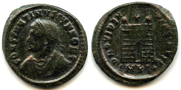 Camp-gate follis of Constantine II as Caesar (317-37), Cyzicus, Roman Empire