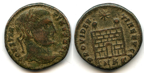 Camp-gate follis of Constantine the Great (307-337 AD), Cyzicus, Roman Empire (RIC 24)