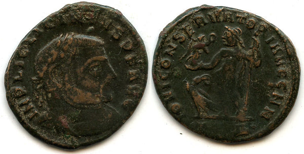 Bronze follis of Licinius I (308-324 AD), Thessalonica mint, Roman Empire RIC60