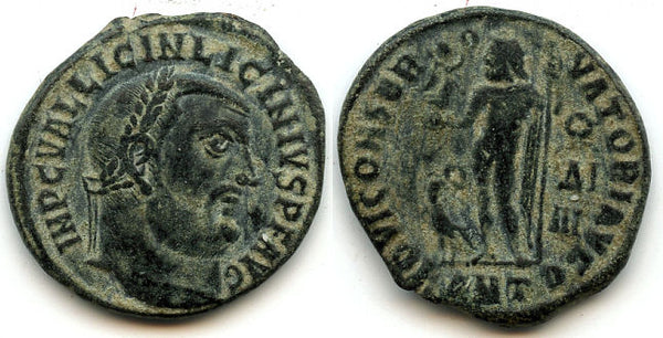 Rare (R3) follis, officina DI, Licinius (308-324 AD), Antioch, Roman Empire (RIC 8)