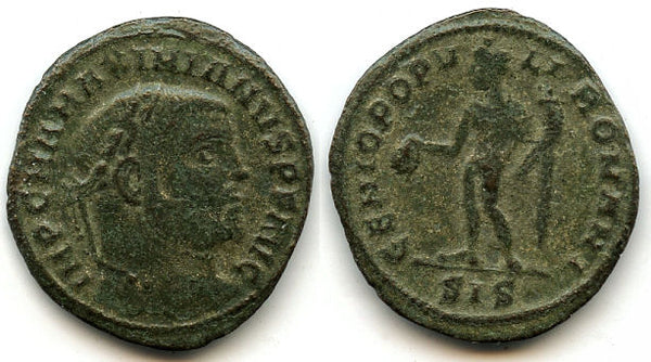 High quality 1/4 follis of Maximianus Herculius (286-305 AD), Siscia mint, Roman Empire