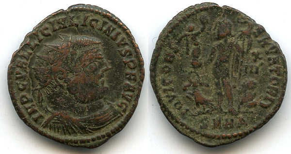 Bronze radiate follis of Licinius I (308-324 AD), Heraclea mint, Roman Empire