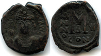 Follis of Maurice Tiberius (582-602 AD), Constantinople mint, Byzantine Empire