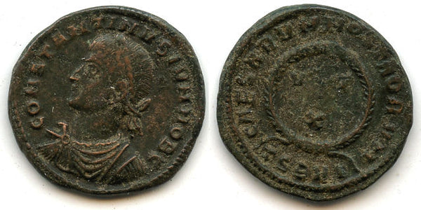 VOT X follis of Constantine II as Caesar (317-37), Thessalonica, Roman Empire