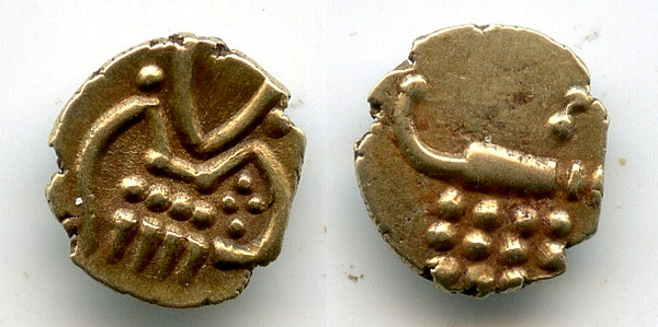 Rare gold fanam, Dutch VOC in Cochin, ca.1663-1776, SW India (Herrli 1.15)