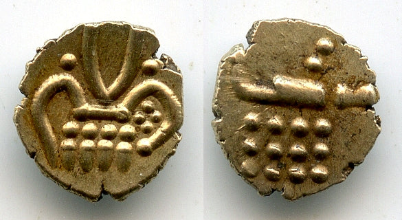 Rare gold fanam minted by the Dutch VOC company in Cochin, ca.1663-1776, South-Western India (Herrli 1.15)