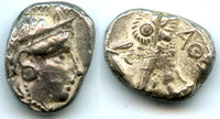 Silver owl tetradrachm, Athens, Attica, ca.393-350 BC, Ancient Greece