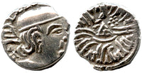 Superb quality! Phase II silver drachm of Svami Rudrasena III Mahakshatrapa (348-379 AD), 358 AD, Indo-Sakas