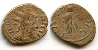 Ancient barbarous antoninianus of Tetricus (minted ca.270-280 AD), Pax type, hoard coin from France