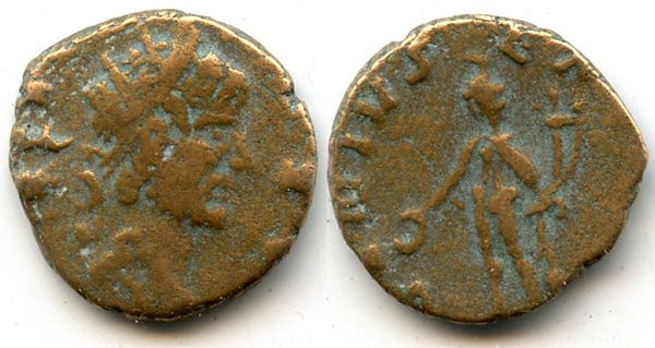 Ancient barbarous antoninianus of Claudius II (ca.268-280 AD), rare GENIVS type, Gaul
