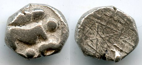 Rare 1/2 karshapana from Surasena Janapada (ca.400-350 BC), Ancient India (R-1187var)