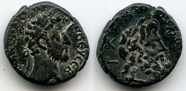 Billon tetradrachm with Zeus, Emperor Commodus (180-192 AD), Alexandria mint, Roman Provincial issue (Milne 2666)