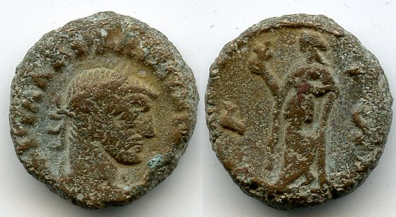 Potin tetradrachm of Emperor Maximianus Herculius (286-305 AD), Alexandria mint, Roman Empire (Milne 4937)