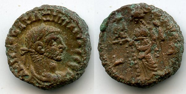 Potin tetradrachm of Emperor Maximianus Herculius (286-305 AD), Alexandria mint, Roman Empire (Milne 4905)