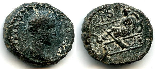 Nice billon tetradrachm, Emperor Alexander Severus (222-235 AD), Alexandria mint, Roman Provincial issue - type with Tyche reclining, RY 6 = 227/228 AD (Milne 2994)