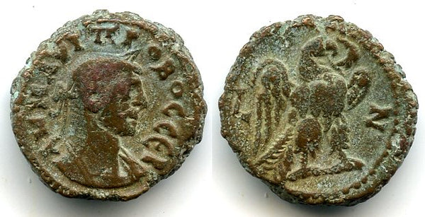 Potin tetradrachm of Emperor Probus (276-282 AD), Alexandria mint, Roman Empire (Milne 4645)