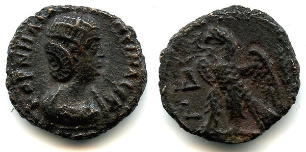 Nice potin tetradrachm of Empress Salonina (d.268 AD), Alexandria mint, Roman Empire (Milne 4151)