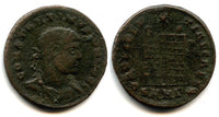 Rare (R5!) camp-gate follis of Constantine II as Caesar (317-337 AD), Nicomedia mint, Roman Empire