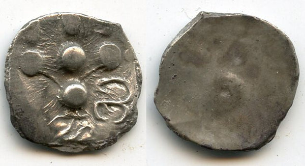 Rare silver drachm, early Hindu Shahi of Gandhara, Northern India, ca.650-800 AD - "HaSi" type (F/T #13)