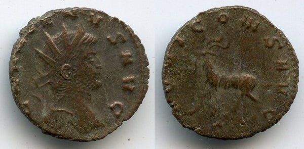 IOVI CONS AVG antoninianus of Gallienus (253-268) w/goat left, Rome mint, Roman Empire (RIC 207)