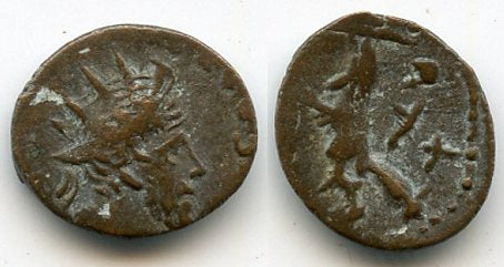 Very neat ancient PAX barbarous antoninianus of Tetricus (minted ca.270-280 AD), hoard coin from France
