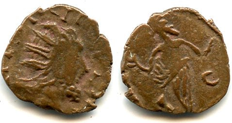 Interesting type! Barbarous antoninianus of Tetricus (minted ca.270-280 AD), hoard coin from France