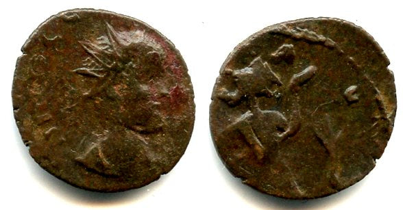 Barbarous SPES/SALVS hybrid antoninianus of Claudius II, minted ca.270-280 AD, French find