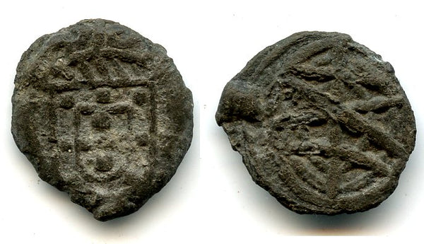 Completely unpublished! Tin dinheiro with a "Z" pattern reverse, Philip I (1580-1598), Melaka, Portuguese India