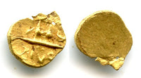 Very rare posthumous gold 1/2 fanam (1/4 rupee in gold) with "Alamgiri", Alamgir II (1754-1759), 1176 AH / 1762 AD, Mughal Empire