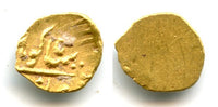 Rare! Gold 1/2 fanam (1/4 rupee in gold), Shah Alam II (1759-1806) as "Shahi Gohar Alam", 1186 AH / 1772 AD, Mughal Empire