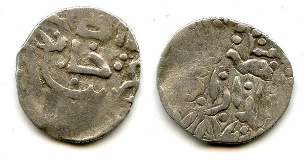 Silver dirham of the famous Toqtamysh Khan (782-801 AH/1380-1398 AD), Azak mint, Mongols of the Golden Horde (Sagdeyeva #367)