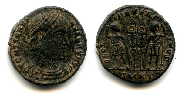GLORIA EXERCITVS follis of Constantine the Great (307-337 CE), Cyzicus, Roman Empire